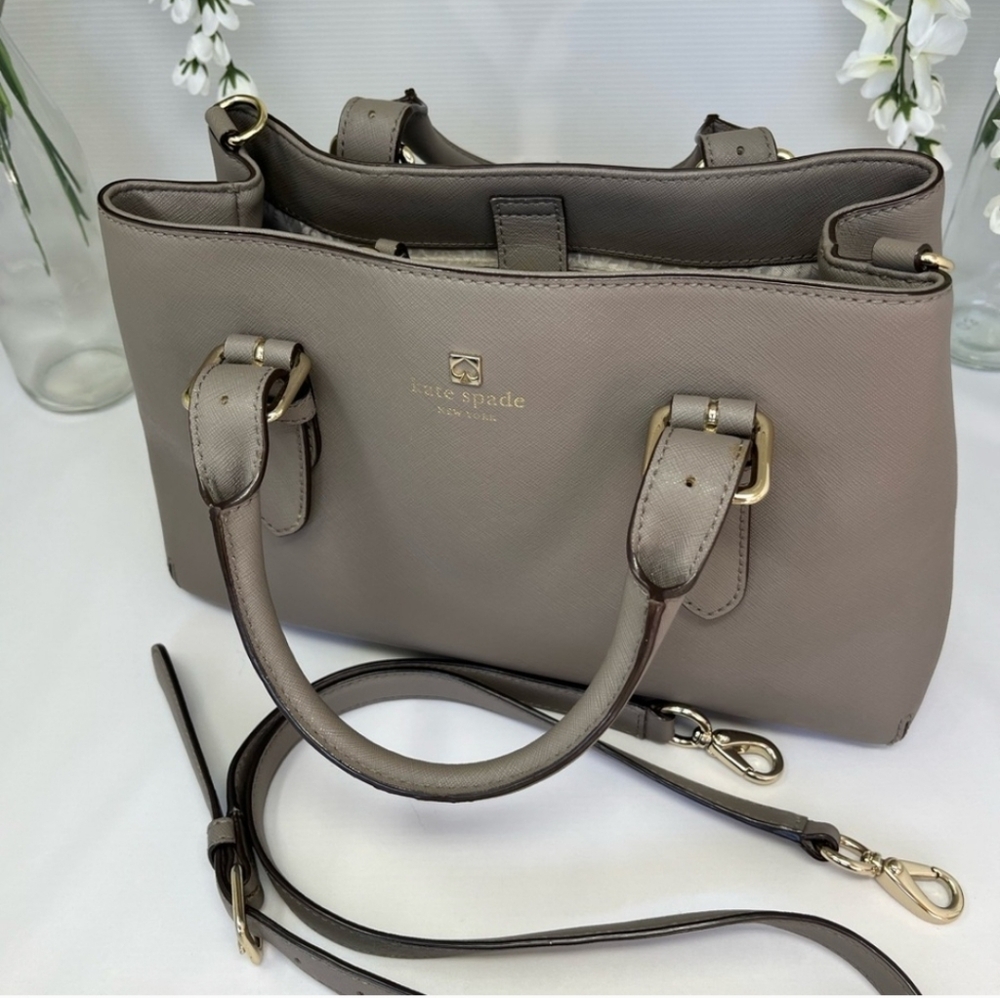 Kate Spade Gray Leather Tote Bag